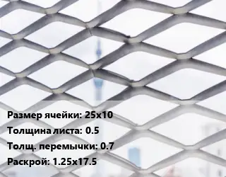Сетка ЦПВС 25х10 s=0.5 0.7 Раскрой: 1.25х17.5